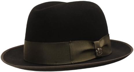 Biltmore Downtown Fedora Governor Merino Suede Smooth Finish-Black-7 5/8