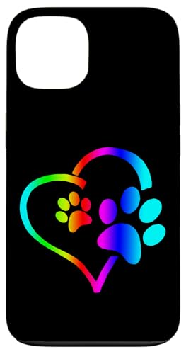 Rainbow Dog Paw Print Rescue Lover Gift Heart Black Case for iPhone 13