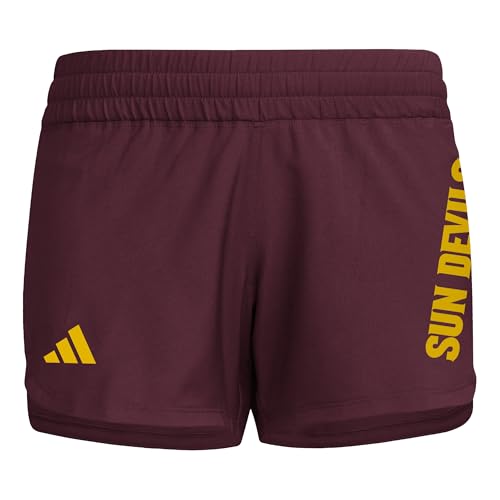 adidas Women's D4T Woven Arizona State University Training Shorts, Team Maroon/…