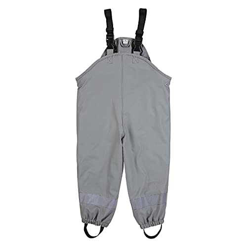 Sterntaler Regenhose gefüttert uni - Kinder Regenhose wasserdicht - Unisex Matsch- und Buddelhose mit verschweißten Nähten und elastischen Hosenträgern - Regenbekleidung warm - mittelgrau, Größe 80