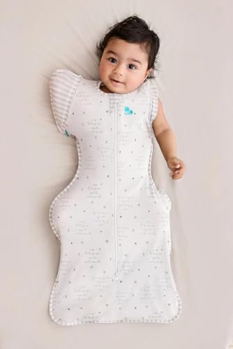 Love to Dream Swaddle Up Transition Bag - Arms Up Position - Light and Ultra Breathable Cotton, Twin Zip - Zip Off Wings - Spring, Summer - Sleep Bag - 0.2TOG - You are My Grey, Medium