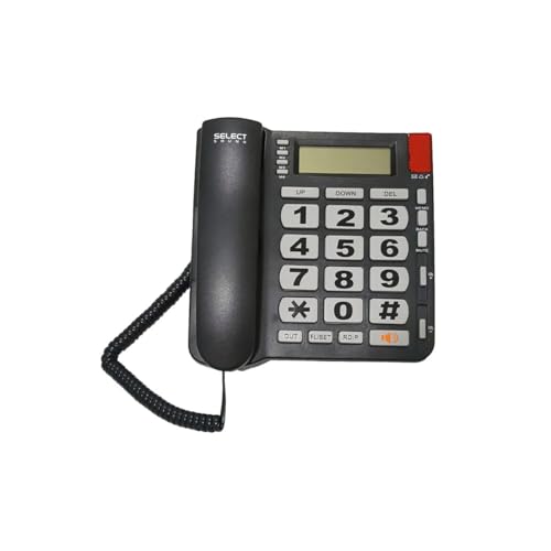 Select Sound | Teléfono Alámbrico con Numeros Grandes e identificador de Llamadas con función de Manos Libres para Casa U Oficina