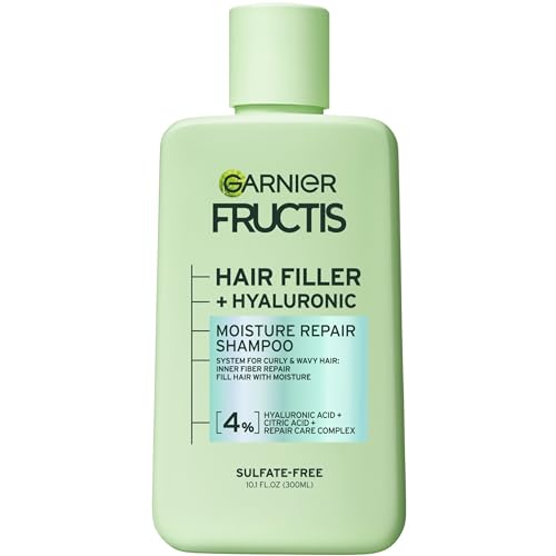 Photo 1 of Garnier Fructis Hair Filler Moisture Repair Shampoo, Sulfate Free Shampoo for Curly, Wavy Hair with Hyaluronic Acid, 10.1 Fl Oz, 1 Count