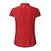 Pocciol Women Favorite Tops, 2018 Newly Women Soft Chiffon Lace Short Sleeve T Shirt Splice Crop Casual Top Blouse (Red -Pure Love, XL)
