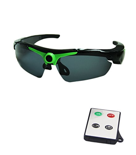 Click Here to See More Images JOYCAM Polarized Sunglasses Camera Video Recording UV400 Glasses HD 720P DVR Eyewear Camcorder with Remote Control (Green)
