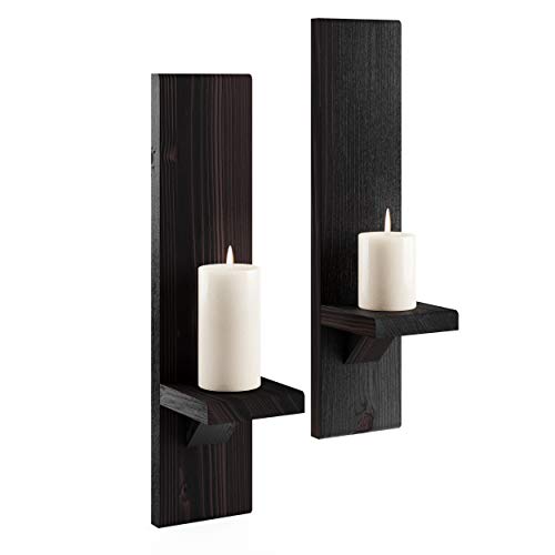 WallMount Candle Sconces Wood Candle Holders Floating Shelves