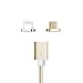 MAGNETIC USB CHARGING CABLE, Perfected 3rd Generation Cord by Spherecalls, 2 in 1 Micro and Mini 8 Pin, #1 Charge Cable to Suit iPhone and Android, Does Not Support Galaxy S7 or S7 Edge, Gold