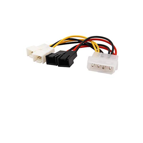WYMECT 2 Pack IDE Molex 4-Pin to 3-Pin TX3 Case Cooling Computer Fan Multi-Fan Out Power Converter Cable Speed Control Line 2X5V/2X12V