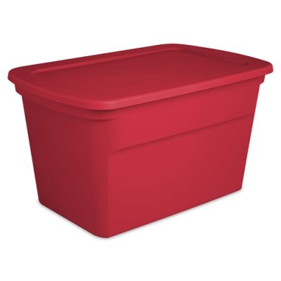 Sterilite30 Gallon Holiday Christmas Storage Tote Box - Red, set of 6