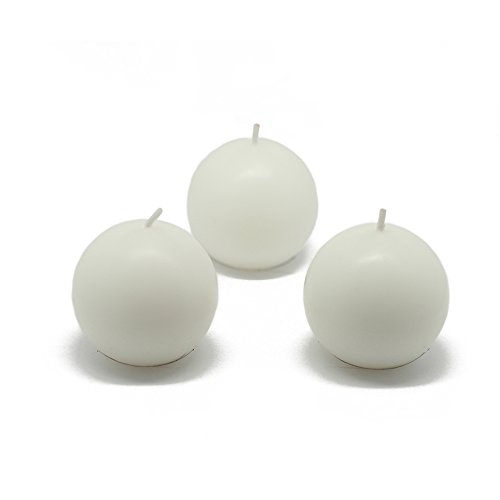 Zest Candle CBZ-003_8 96-Piece Ball Candle, 2", White