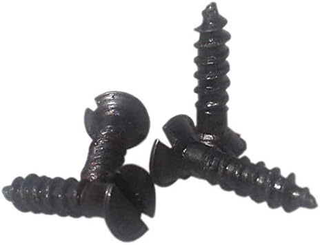 No.4 Brass Wood Screws 1/2" Slotted Oil Rubbed Bronze Finish (100 Pack)