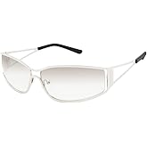 JiSoo Y2K Sunglasses for Women Cool Silver Sunglasses - 2000s Clear Glasses Rave Festival Accessory