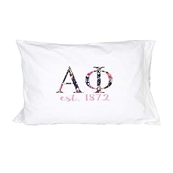 Alpha Phi Pillowcase Sorority Floral Letters with