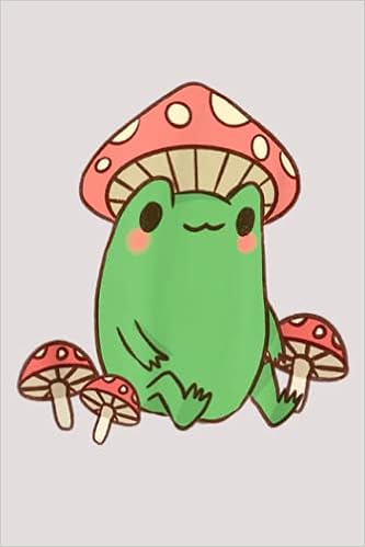 Frog with Mushroom Hat Cute Cottagecore 