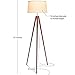 Brightech Emma LED Floor Lamp, Tall Lamp with Wood Legs, Mid-Century Modern Standing Lamp for Bedroom Reading, Tripod Lamp for Living Rooms & Offices, Great Living Room Decor - Walnut Brown