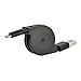 HXINH MFi Certified by Apple USB to Lightning Retractable Cable - 0.7m(2.3ft) (1 Pack, Black)