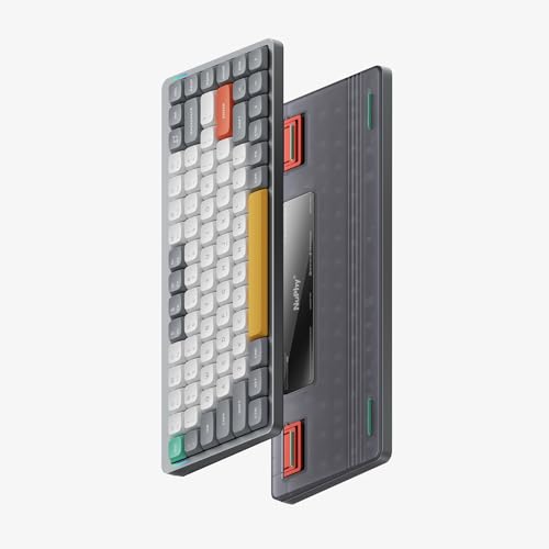 NuPhy Air75 V2 Portable 75% Mechanical Keyboard,Wireless Keyboard,Supports Bluetooth/2.4G/USB-C RGB Bluetooth Keyboards,Compatible with Windows/Mac OS/Linux Systems Grey-Gateron Cowberry Switch