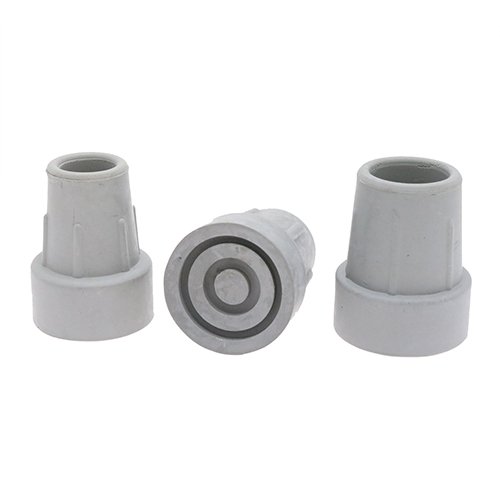 4 Pack 16mm Grey Crutch Style Rubber Ferrules, Replacement Crutch Feet