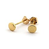 14k Yellow Gold Tiny Circle Stud Earrings