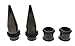 Black Titanium Anodized Steel Ear Stretching Taper and Tunnel Starter Stretching Kit - 36 Piece Set