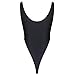 TiaoBug US Women One-piece High Cut Thong Leotard Gymnastics Dancewear Bodysuit Black
