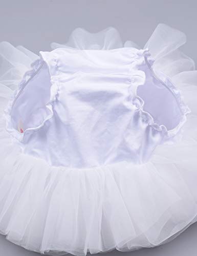 Baby Girls Tutu Bloomers Diaper Cover Cotton Tulle Bloomers and Headband Set White 1-2 Year