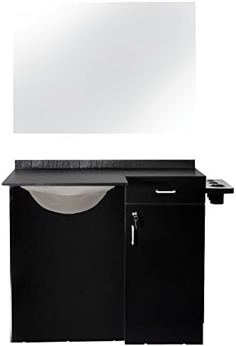 SAVVY (Black Wood Grain) Hunter Salon Styling Wet Station w/ Side Mount APC &amp; Mirror + + Free Cape Co. Shampoo Cape ($25 value) Shampoo Bowl NOT Included