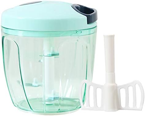 Manual Food Chopper Mincer 900ML, Food Processor for Onion Garlic Parsley Lettuce Tomato Spices Nuts Herbs with 5 Blades