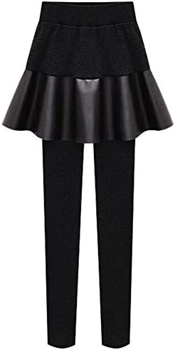 Women's Girls 2 in 1 Leggings And Cover Skirt Leggings Long Leg