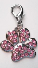 Pink Crystal Encrusted Paw Charm