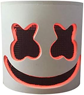 FansIn Led DJ Mask, DJ Marshmello Mask for Kids Adults Music Party Cosplay Costume Bar Face Mask