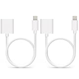 aceyoon Lightning Extension Cord 2ft Support Charging Sync Audio 2 Pack Lightning Female Cable Extender Compatible for Apple iPhone X / 8/7 / 7 Plus / 6 / 6S / iPad Air, iPad Mini