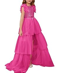 GRACE KARIN Girls Hot Pink Dress Size 8 Sequin