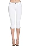 Poplooks Women's 4 Way Stretchy Ponte Knit Capri Skinny Jeans