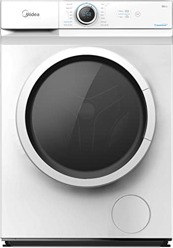 Midea 6KG Front Load Washing Machine with Lunar Dial, 1000 RPM, 15 Programs, Fully Automatic Washer, Digital LED Display, Child Lock, Mute Function, 90° Hygiene, MF100W60WGCC