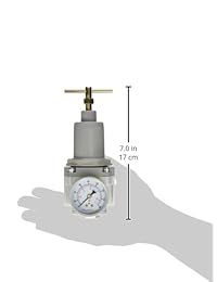 PneumaticPlus SAR4000T N04BG Regulador de presión de aire con mango en forma de T, 1 2 pulgadas NPT con manómetro y soporte