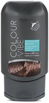 Colour Vibe Pastel Chocolate Brown Temporary Conditioning Shampoo in Color, Easy Application, Lasts up to 3 washes, Best for Color Treated or Bleached Hair, For Women and Men 100ml (Chocolate Brown)