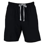 Hanes Men's Jersey Knit Cotton Button Fly Pajama Sleep Shorts, XL, Black
