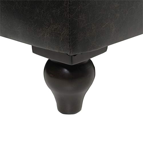 Jennifer Taylor Home Winston Leather Tufted Chesterfield Sofa Vintage