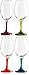Circleware Twilight Wine Glasses Set with Multi-colored Stems, Set of 4, 13 oz., Multicolored