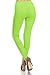SXL128-NeonGreen Basic Solid Leggings, Plus Size