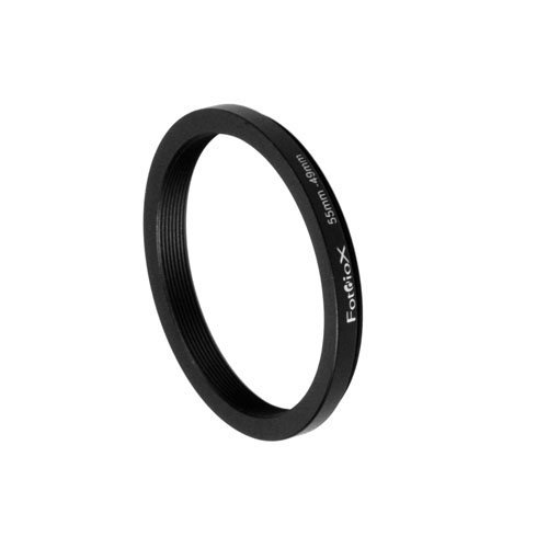 Fotodiox Metal Step Down Ring, Anodized Black Metal 55mm-49mm, 55-49 mm