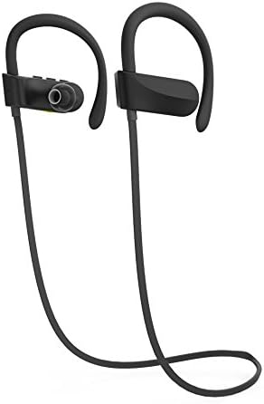 Bluetooth Headphones Wireless Earphones V4.1 Sports Stereo Earbuds In Ear Magnetic Sweatproof Headset Noise Cancelling Earhook Earpods with Mic for Runing, Workout, Gym,Yoga by Aooking (black)