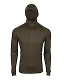 7EVEN Clothing CO Mens 100% Lightweight Merino Wool Hooded Long Sleeve Shirt 190 GSM Brown