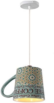 Ceramic Teacup pendant lights Creative Hand Painting Ceramic Lamp Coffee Court Bar Coffee Cup Hanging Lamp LED Decorative Living Room Restaurant Study Bedroom Milk Tea Coffee Cup Ceiling Lamp19 Styles
