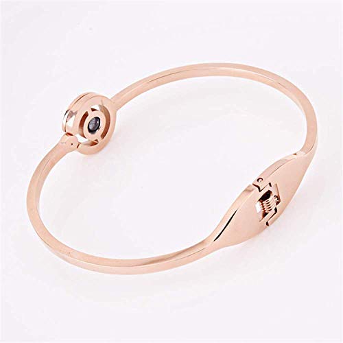 QueenDer “unico” Beads Gemstone nuovo braccialetto di disegno in oro rosa con diamante della signora delle ragazze delle donne