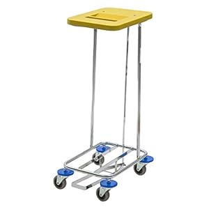 Meditrans wasmand eenvoudig incl. deksel en pedaal, geel