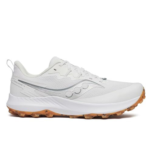 Saucony Men’s Peregrine 14 Hiking Shoe, Fog/Gum, 7.5