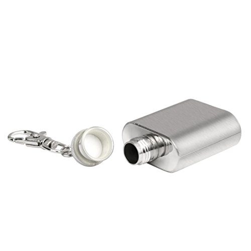 1oz Mini Stainless Steel Hip Flask Alcohol Flagon with Keychain ,Tuscom (28ML)