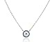 SILVERCLOSEOUT Sterling Silver Blue Cz Small Evil Eye Necklace Nazar Charm Amulet Protection Necklace for Adult Women's and Teen Girls